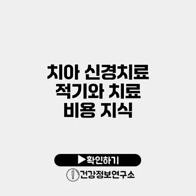 치아 신경치료 적기와 치료 비용 지식