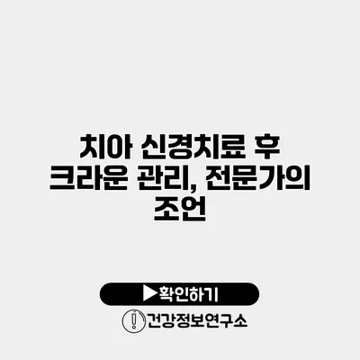 치아 신경치료 후 크라운 관리, 전문가의 조언