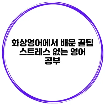화상영어에서 배운 꿀팁 스트레스 없는 영어 공부