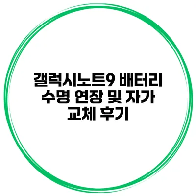 갤럭시노트9 배터리 수명 연장 및 자가 교체 후기