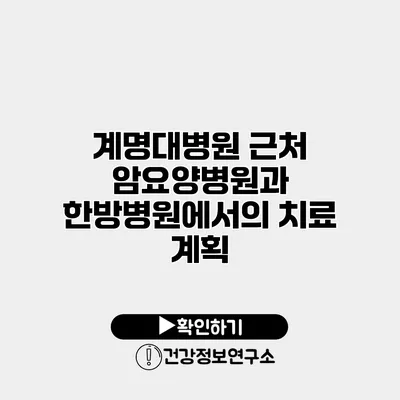 계명대병원 근처 암요양병원과 한방병원에서의 치료 계획