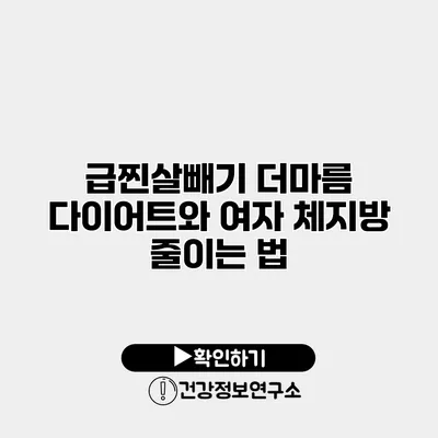 급찐살빼기 더마름 다이어트와 여자 체지방 줄이는 법