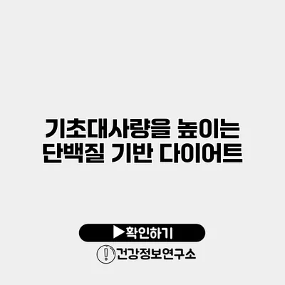 기초대사량을 높이는 단백질 기반 다이어트