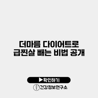 더마름 다이어트로 급찐살 빼는 비법 공개