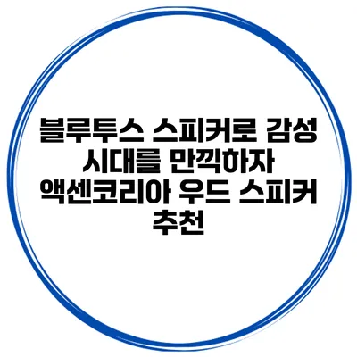 블루투스 스피커로 감성 시대를 만끽하자 액센코리아 우드 스피커 추천