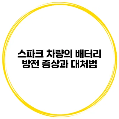 스파크 차량의 배터리 방전 증상과 대처법