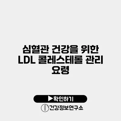 심혈관 건강을 위한 LDL 콜레스테롤 관리 요령