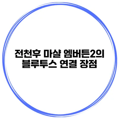 전천후 마샬 엠버튼2의 블루투스 연결 장점