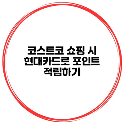 코스트코 쇼핑 시 현대카드로 포인트 적립하기