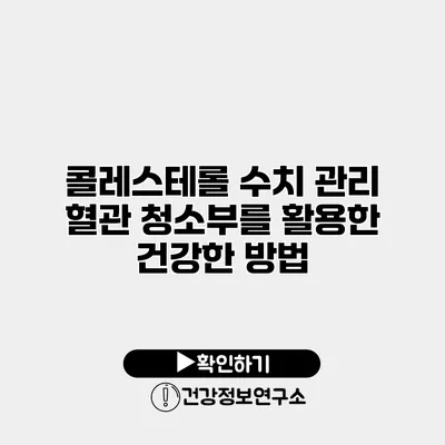 콜레스테롤 수치 관리 혈관 청소부를 활용한 건강한 방법