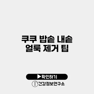 쿠쿠 밥솥 내솥 얼룩 제거 팁