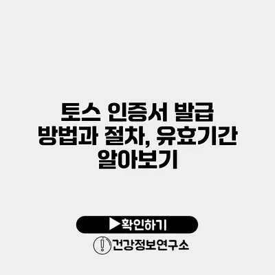 토스 인증서 발급 방법과 절차, 유효기간 알아보기